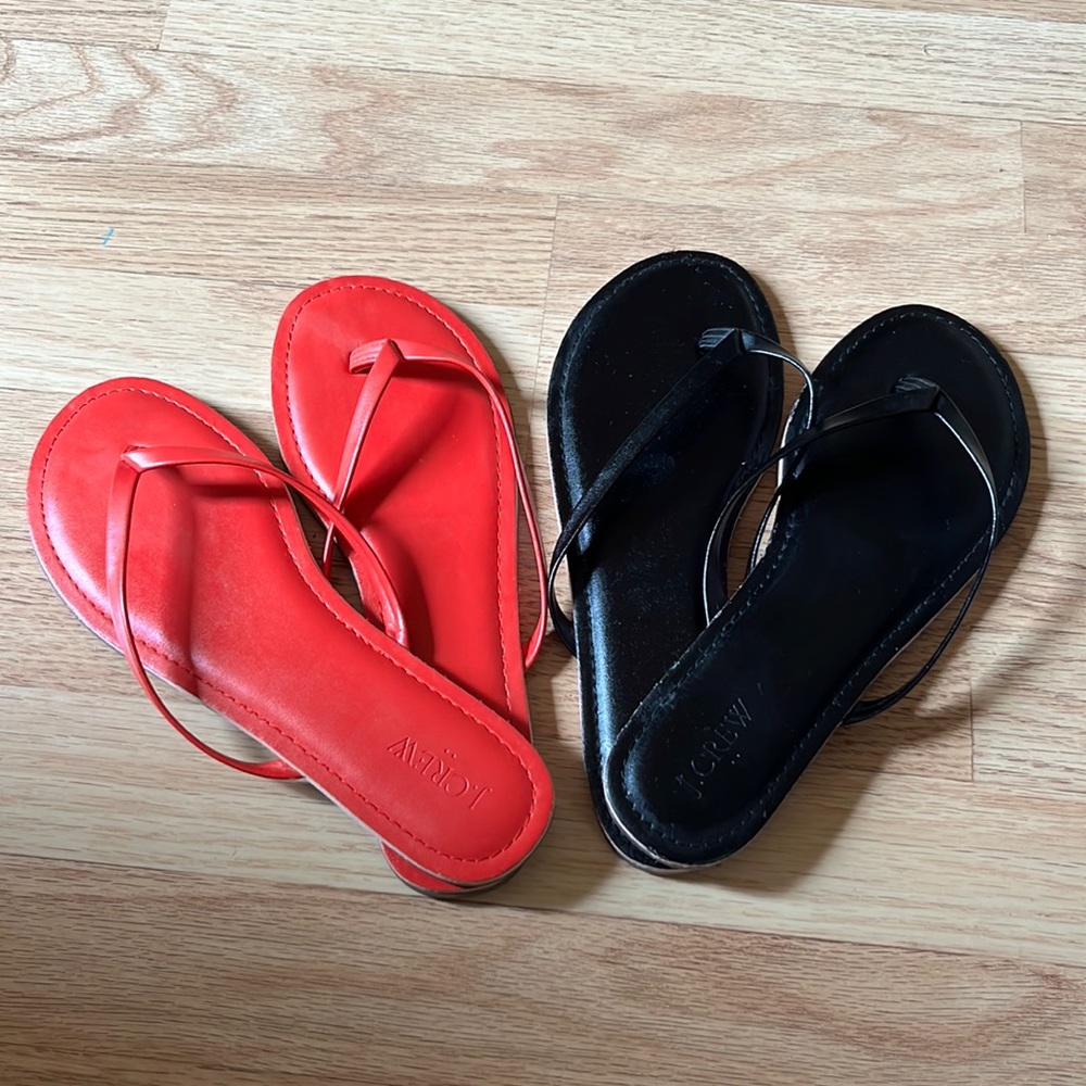 J.Crew leather flip flops (2 pack)